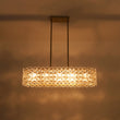 Load image into Gallery viewer, LightFixturesUSA - Bloom Art Deco Floral Glass Linear Cage Island Chandelier - Chandelier - Gold -