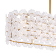 Load image into Gallery viewer, LightFixturesUSA - Bloom Art Deco Floral Glass Linear Cage Island Chandelier - Chandelier - Gold -