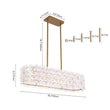 Load image into Gallery viewer, LightFixturesUSA - Bloom Art Deco Floral Glass Linear Cage Island Chandelier - Chandelier - Gold -