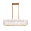 Load image into Gallery viewer, LightFixturesUSA - Bloom Art Deco Floral Glass Linear Cage Island Chandelier - Chandelier - Gold -