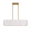 Load image into Gallery viewer, LightFixturesUSA - Bloom Art Deco Floral Glass Linear Cage Island Chandelier - Chandelier - Gold -