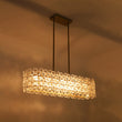 Load image into Gallery viewer, LightFixturesUSA - Bloom Art Deco Floral Glass Linear Cage Island Chandelier - Chandelier - Gold -
