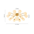 Load image into Gallery viewer, LightFixturesUSA - Bloom Brass Frosted Glass Bubble Semi Flush Chandelier - Chandelier - 6 - Lt -