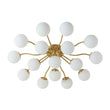 Load image into Gallery viewer, LightFixturesUSA - Bloom Brass Frosted Glass Bubble Semi Flush Chandelier - Chandelier - 6 - Lt -