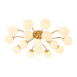 Load image into Gallery viewer, LightFixturesUSA - Bloom Brass Frosted Glass Bubble Semi Flush Chandelier - Chandelier - 6 - Lt -