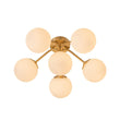 Load image into Gallery viewer, LightFixturesUSA - Bloom Brass Frosted Glass Bubble Semi Flush Chandelier - Chandelier - 6 - Lt -