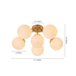 Load image into Gallery viewer, LightFixturesUSA - Bloom Brass Frosted Glass Bubble Semi Flush Chandelier - Chandelier - 6 - Lt -
