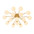 Load image into Gallery viewer, LightFixturesUSA - Bloom Brass Frosted Glass Bubble Semi Flush Chandelier - Chandelier - 6 - Lt -