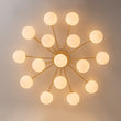 Load image into Gallery viewer, LightFixturesUSA - Bloom Brass Frosted Glass Bubble Semi Flush Chandelier - Chandelier - 6 - Lt -