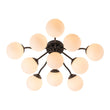 Load image into Gallery viewer, LightFixturesUSA - Bloom Brass Frosted Glass Bubble Semi Flush Chandelier - Chandelier - Black/11 - Lt (Pre - Order) -
