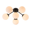 Load image into Gallery viewer, LightFixturesUSA - Bloom Brass Frosted Glass Bubble Semi Flush Chandelier - Chandelier - Black/6 - Lt (Pre - Order) -