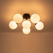 Load image into Gallery viewer, LightFixturesUSA - Bloom Brass Frosted Glass Bubble Semi Flush Chandelier - Chandelier - Black/6 - Lt (Pre - Order) -