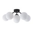 Load image into Gallery viewer, LightFixturesUSA - Bloom Brass Frosted Glass Bubble Semi Flush Chandelier - Chandelier - Black/6 - Lt (Pre - Order) -