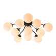 Load image into Gallery viewer, LightFixturesUSA - Bloom Brass Frosted Glass Bubble Semi Flush Chandelier - Chandelier - Brass/6 - Lt (Pre - Order) -