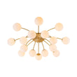 Load image into Gallery viewer, LightFixturesUSA - Bloom Dimmable Opal Glass Globe Bubble Semi Flush Chandelier - Chandelier - Brass (Exclusive Offer) -