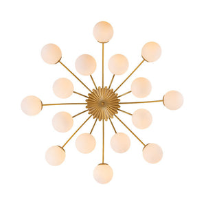 LightFixturesUSA - Bloom Dimmable Opal Glass Globe Bubble Semi Flush Chandelier - Chandelier - Brass (Exclusive Offer) -