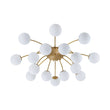 Load image into Gallery viewer, LightFixturesUSA - Bloom Dimmable Opal Glass Globe Bubble Semi Flush Chandelier - Chandelier - Brass (Exclusive Offer) -