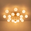 Load image into Gallery viewer, LightFixturesUSA - Bloom Dimmable Opal Glass Globe Bubble Semi Flush Chandelier - Chandelier - Brass (Exclusive Offer) -