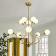 Load image into Gallery viewer, LightFixturesUSA - Bloom Frosted Glass Globe Bubble Brass Sputnik Chandelier - Chandelier - 10 - Lt -