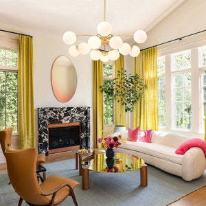 LightFixturesUSA - Blossom 12 - Light Opal Glass Bubble Semi Flush Chandelier - Chandelier - 12 - Lt - Dual Mount Chandelier