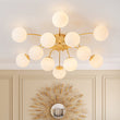 Load image into Gallery viewer, LightFixturesUSA - Blossom 12 - Light Opal Glass Bubble Semi Flush Chandelier - Chandelier - 12 - Lt - Dual Mount Chandelier