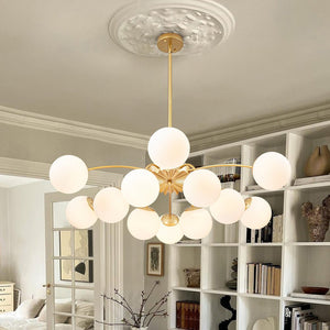 LightFixturesUSA - Blossom 12 - Light Opal Glass Bubble Semi Flush Chandelier - Chandelier - 12 - Lt - Dual Mount Chandelier (Sale Ends Aug 26)