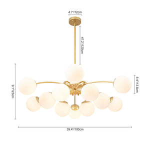 LightFixturesUSA - Blossom 12 - Light Opal Glass Bubble Semi Flush Chandelier - Chandelier - 12 - Lt - Dual - Use Design