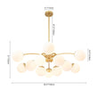 Load image into Gallery viewer, LightFixturesUSA - Blossom 12 - Light Opal Glass Bubble Semi Flush Chandelier - Chandelier - 12 - Lt - Dual - Use Design