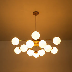 LightFixturesUSA - Blossom 12 - Light Opal Glass Bubble Semi Flush Chandelier - Chandelier - 12 - Lt - Dual - Use Design