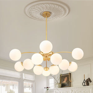 LightFixturesUSA - Blossom 12 - Light Opal Glass Bubble Semi Flush Chandelier - Chandelier - 12 - Lt - Semi Flush