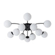 Load image into Gallery viewer, LightFixturesUSA - Blossom 12 - Light Opal Glass Bubble Semi Flush Chandelier - Chandelier - 12 - Lt - Semi Flush - Black