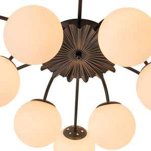 LightFixturesUSA - Blossom 12 - Light Opal Glass Bubble Semi Flush Chandelier - Chandelier - 12 - Lt - Semi Flush - Black