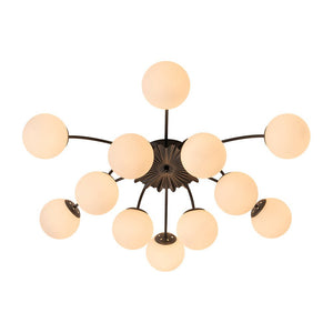 LightFixturesUSA - Blossom 12 - Light Opal Glass Bubble Semi Flush Chandelier - Chandelier - 12 - Lt - Semi Flush - Black