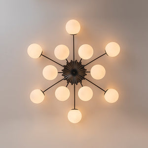 LightFixturesUSA - Blossom 12 - Light Opal Glass Bubble Semi Flush Chandelier - Chandelier - 12 - Lt - Semi Flush - Black