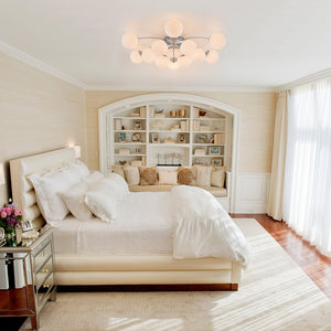 LightFixturesUSA - Blossom 12 - Light Opal Glass Bubble Semi Flush Chandelier - Chandelier - 12 - Lt - Semi Flush - Chrome