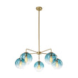 Load image into Gallery viewer, LightFixturesUSA - Blue Glass Globe Bubble Sputnik 5 - light Round Chandelier - Chandelier - Blue Bubble -