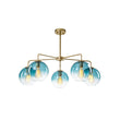 Load image into Gallery viewer, LightFixturesUSA - Blue Glass Globe Bubble Sputnik 5 - light Round Chandelier - Chandelier - Blue Bubble -