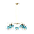 Load image into Gallery viewer, LightFixturesUSA - Blue Glass Globe Bubble Sputnik 5 - light Round Chandelier - Chandelier - Blue Bubble -