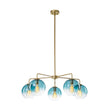Load image into Gallery viewer, LightFixturesUSA - Blue Glass Globe Bubble Sputnik 5 - light Round Chandelier - Chandelier - Blue Bubble -