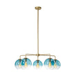 Load image into Gallery viewer, LightFixturesUSA - Blue Glass Globe Bubble Sputnik 5 - light Round Chandelier - Chandelier - Blue Bubble -
