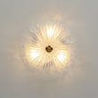 Load image into Gallery viewer, LightFixturesUSA - Boho Pleated Flower White Crackled Glass Semi Flush - Ceiling Light - Clear Crackled Glass -