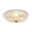 Load image into Gallery viewer, LightFixturesUSA - Boho Pleated Flower White Crackled Glass Semi Flush - Ceiling Light - Clear Crackled Glass -