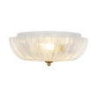 Load image into Gallery viewer, LightFixturesUSA - Boho Pleated Flower White Crackled Glass Semi Flush - Ceiling Light - Clear Crackled Glass -