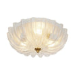 Load image into Gallery viewer, LightFixturesUSA - Boho Pleated Flower White Crackled Glass Semi Flush - Ceiling Light - White Crackled Glass (Pre - Order) -