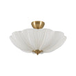 Load image into Gallery viewer, LightFixturesUSA - Boho Pleated Flower White Fabric Semi Flush Mount - Ceiling Light - 19.5 in -