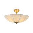Load image into Gallery viewer, LightFixturesUSA - Boho Pleated Flower White Fabric Semi Flush Mount - Ceiling Light - 19.5 in -