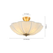 Load image into Gallery viewer, LightFixturesUSA - Boho Pleated Flower White Fabric Semi Flush Mount - Ceiling Light - 19.5 in -