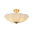 Load image into Gallery viewer, LightFixturesUSA - Boho Pleated Flower White Fabric Semi Flush Mount - Ceiling Light - 19.5 in -