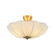 Load image into Gallery viewer, LightFixturesUSA - Boho Pleated Flower White Fabric Semi Flush Mount - Ceiling Light - 19.5 in -