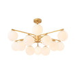 Load image into Gallery viewer, LightFixturesUSA - Brass 2 - Tier Sputnik Frosted Glass Bubble Pendant Chandelier - Chandelier - Brass (Exclusive Offer) -